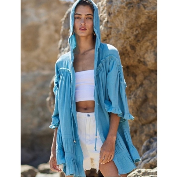 Ocean Gauze Open Hoodie - Picture 1 of 4